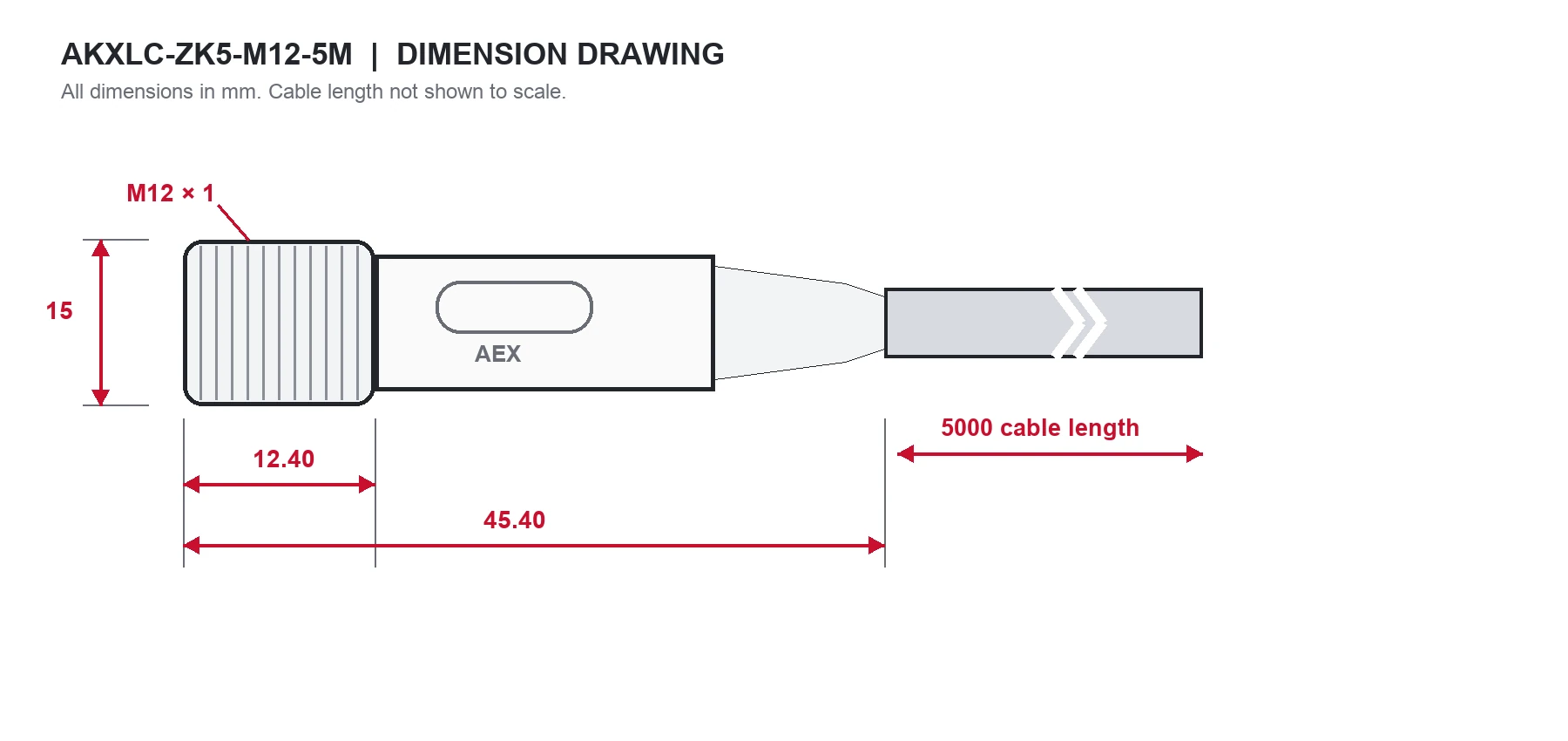 AKXLC-ZK5-M12-5M dimension drawing