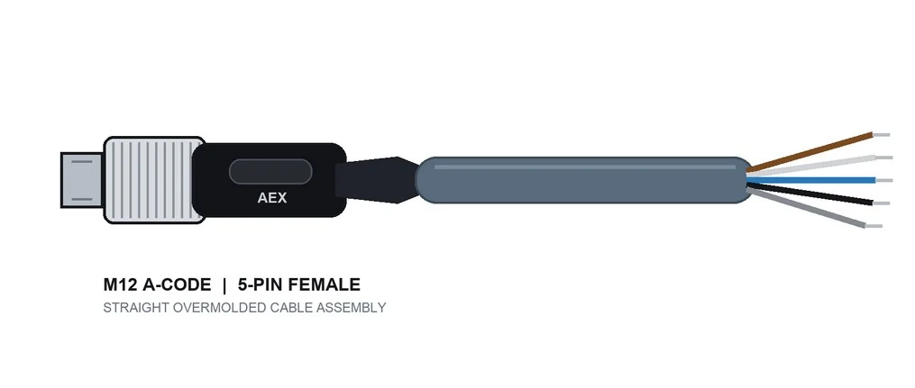 AEX AKXLC-ZK5-M12-5M M12 A-code connection cable